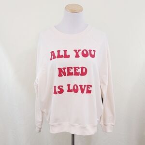 Wildfox Sommers sweatshirt All You Need Is Love Medium NEW
